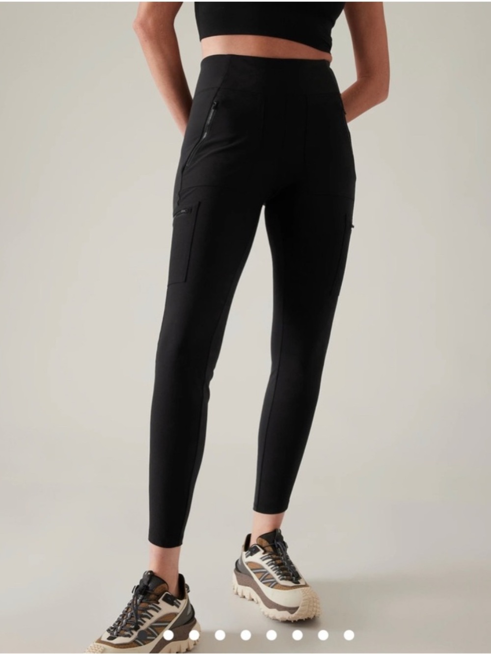 Athleta Headlands Hybrid Tight, Black 4 womens pants rear ankle zipper